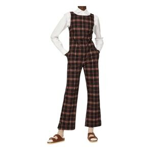 Pamela Love x RTR Old School Jumpsuit Women's Size 4 Plaid Sleeveless Stretch